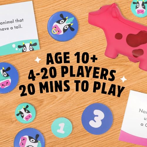 Herd Mentality Udderly Funny Family Board Game, Ages 10+ | Think the Same to Win, Easy & Fun for Big Groups, 4-20 Players, Kids & Adults, Dodge the Pink Cow, Summer Camp Games - style: Herd Mentality - Main Game + Bonus Content