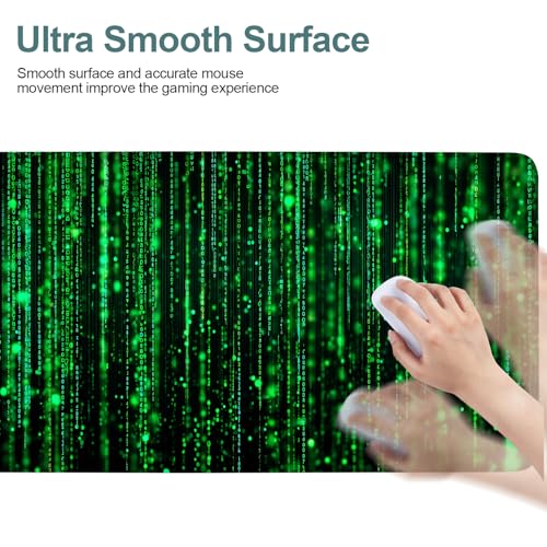 Matrix Code Extended Gaming Mouse Pad 31.5"x11.8" Mousepad, Large Desk Pad Desk Mat for Gaming & Office, Non-Slip Rubber Base - color: 41, size: 31.5" x 11.8"