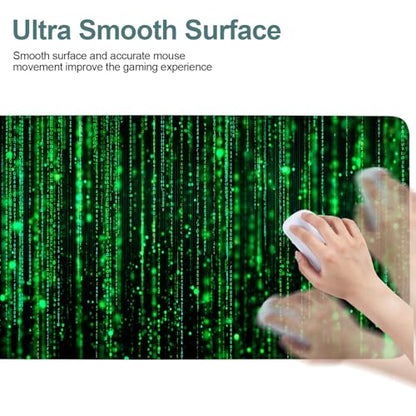 Matrix Code Extended Gaming Mouse Pad 31.5"x11.8" Mousepad, Large Desk Pad Desk Mat for Gaming & Office, Non-Slip Rubber Base - color: 41, size: 31.5" x 11.8"