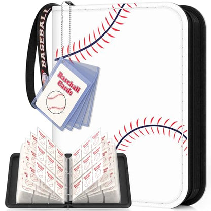 Mlikero Baseball Card Binder 720 Pocket, Trading Card Binder with Card Display Design, Premium Card Holder with Sports Pattern Wristband Compatible with Baseball Cards 2026 - color: Baseball, size: 720 Pocket