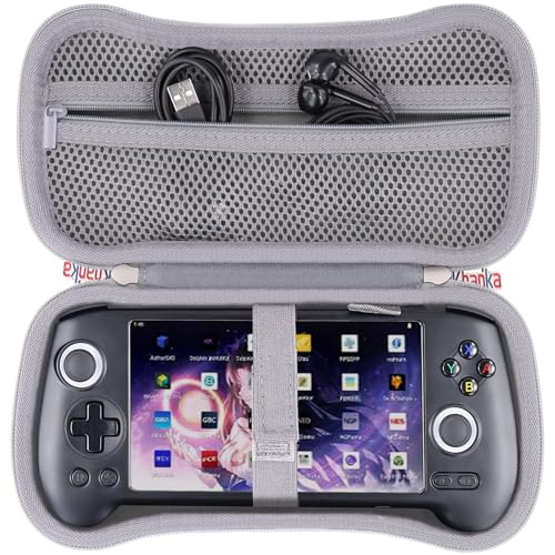 khanka Hard Travel Case Replacement for Anbernic RG556 Retro Handheld Game Console,Case Only. (Grey) | Hard Shell Protection, Smooth Zipper Opening, Secure Custom Fit, Travel-Ready Portable Storage, Protective Case Only - style: Grey