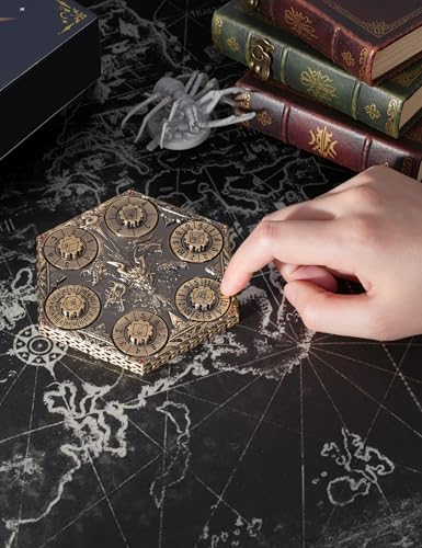 D&D Dice Set,7PCS Metal Dice for Dungeons and Dragons,Mini Dice Set with Pocket Watch Case,Role Playing Board Games Accessories (Dragon, Bronze-S) - color: S-bronze, style: Dragon