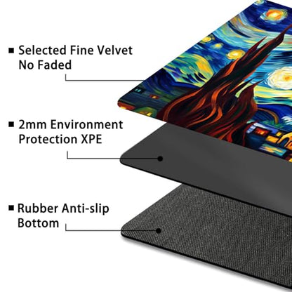 MTG Playmat,Game Play Mat for MTG TCG 24 x 14 inches Cards Game Playmats,Trading Card Game Stitched Play Mats Commander Deck Gaming Desk Mat Card Gameplay Mats,Art Moon - color: Art Moon, size: NO Zone