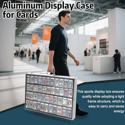 Silver Trade Show Display Case Large Aluminum Locking Tabletop Showcase | 34"x22" Aluminum Show Card Display Case