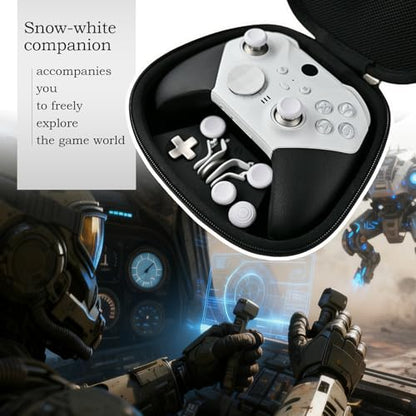 KanKanGou Customised Elite Series 2 Controller-Snow White,Compatible for Xbox Elite Series 2 Controller, Gaming Controller Compatible With Xbox Series S/X, Xbox One S/X, With Accessory Bag - color: Snow White