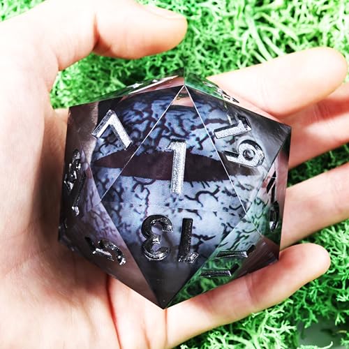 Mini Planet 50mm Chonk Sharp Edge Liquid Core Polyhedral Board Game RPG Resin D20 Dice - color: Dragon Eye Dice 2