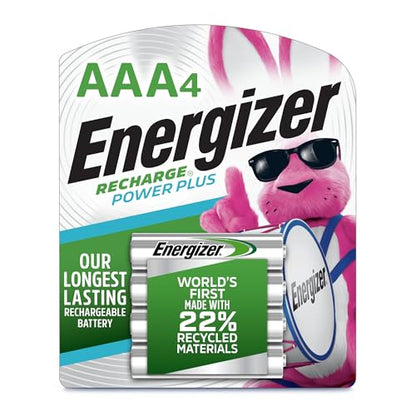 Energizer Power Plus Rechargeable AAA Batteries (4 Pack), 800mAh Triple A Batteries - size: 4 Count (Pack of 1), style: AAA