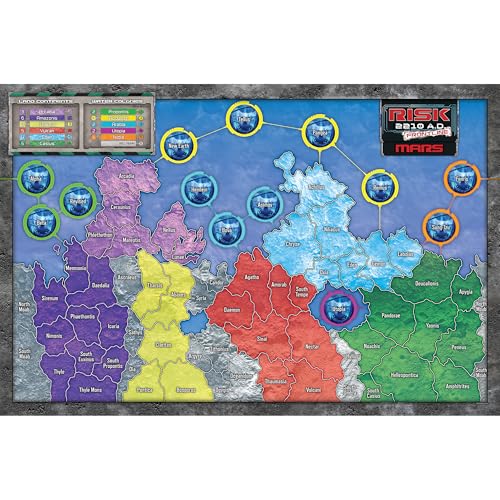 Renegade Game Studios Risk 2210 A.D. Frontline Expansion - Mars Strategy | Tournament modules for 2-5 players with asymmetric factions, moon colonies game board, and giant amoeba invasion mechanics