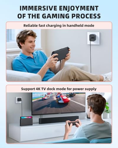 (10ft) Switch 2 Charger with 10FT/3M USB-C Cable - 60W AC Power Adapter, Support 4K TV Dock & PD 3.0 Fast Charging, Power Supply 20V/3A for Nintendo 2/1,Wii Charger(10FT - Long Reach for Large Spaces) - size: 10FT