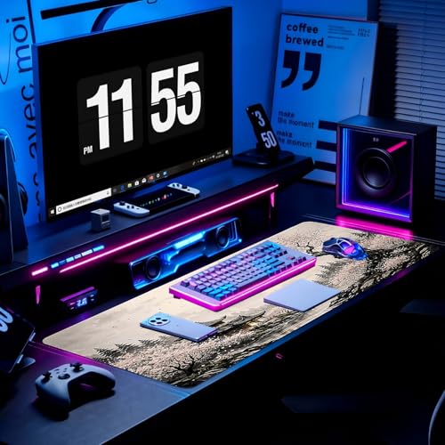 Gaming Mouse Pad, Desk Mat for Keyboard and Mouse, Large Mouse Pad for Desk, Computer Mousepad - color: Japanese Ink Painting 2