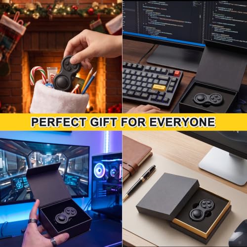 Skylety 2 Pcs Fidget Toys for Adult Controller Fidget Pad Stress Relief Cube Clicker Game Controller Sensory Educational Toy for ADHD Autism Relief Stress Anxiety (All Black Style) - style: All Black Style