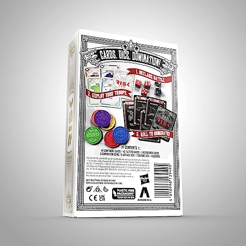 Hasbro Gaming Risk Strike Cards and Dice Game for Adults, Teens, and Kids, Quick-Playing Strategy Game, 2-5 Players, 20 Min. Average, Fun Summer Activities, Vacation Travel Essentials, Ages 10+