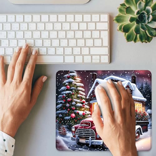 Chrismas Mouse Pad Joyful Celebrations Square Mouse Pads with Stitched Edge, Computer Mousepad with Non-Slip Rubber Base for Computer Laptop Office Desk Accessories 9.5x8 Inches - color: Joyful Celebrations 01