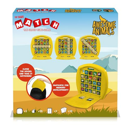 Top Trumps Match Game Awesome Animals - Family Board Games for Kids and Adults - Matching Game and Memory Game - Fun Two Player Kids Games - Memories and Learning, Board Games for Kids 4 and up