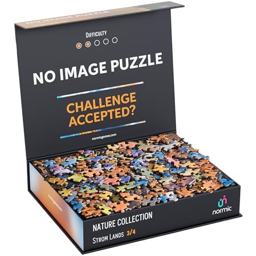 No Image Puzzle 1000 Irregular Pieces Extreme Difficult Jigsaw Challenge Adults Hardest Puzzle No Guide Ultimate Brain Teaser Intermediate Level Stormlands Mystery Unique Gift - color: Stormlands