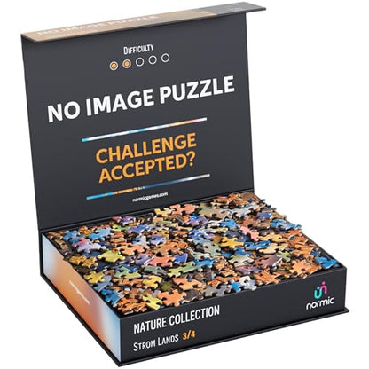 No Image Puzzle 1000 Irregular Pieces Extreme Difficult Jigsaw Challenge Adults Hardest Puzzle No Guide Ultimate Brain Teaser Intermediate Level Stormlands Mystery Unique Gift - color: Stormlands