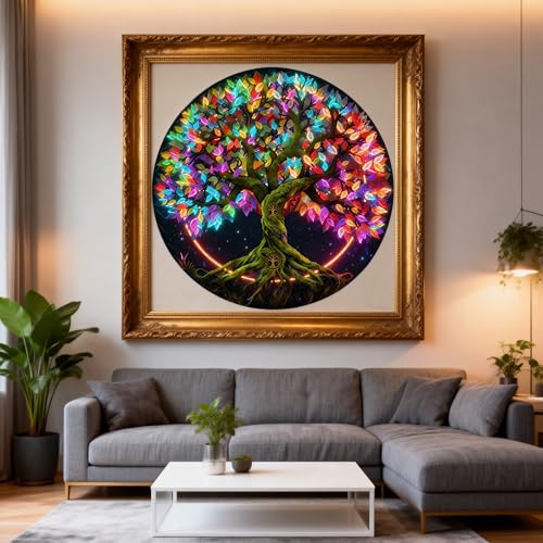 Hartmaze Tree of Life Wooden Puzzle, 178 Intricate Irregular Pieces, 11.2x11.2 Inch, Exquisite Wooden Gift Box – Symbolic Nature Art Jigsaw for Adults & Kids 8+ - color: Tree of Life