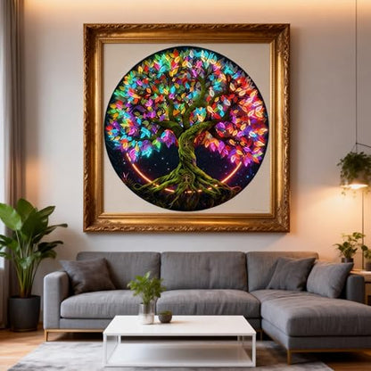 Hartmaze Tree of Life Wooden Puzzle, 178 Intricate Irregular Pieces, 11.2x11.2 Inch, Exquisite Wooden Gift Box – Symbolic Nature Art Jigsaw for Adults & Kids 8+ - color: Tree of Life