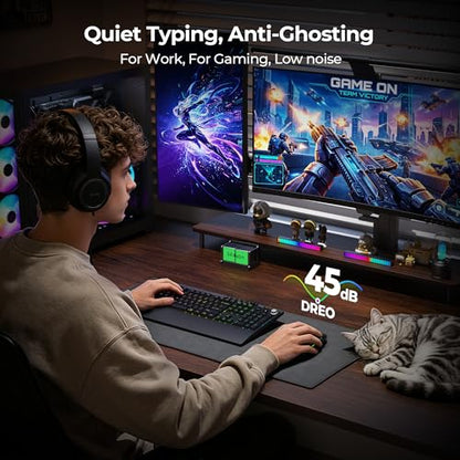 seenda Wireless Gaming Keyboard and Mouse, RGB Backlit & Web Customizable | Multi-Device Connection, Programmable, Full Size Rechargeable Keyboard with Wrist Rest & 7200 DPI Mouse for PC/Mac/Laptop