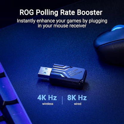 ASUS ROG Keris II Ace Wireless Gaming Mouse – Right-Handed Ergonomic, 54g, Tri-Mode Connectivity, 42K DPI, up to 107Hr Battery, PC/Mac Support - Black - color: Black, style: Keris II Ace
