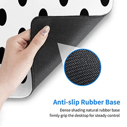 Black Polka Dot Mouse Pad Extended Large Gaming Mousepad XL Big Long Oversized Desk Mat Stitched Edges 31.5 X 11.8 Inch for Home Office - color: Black2