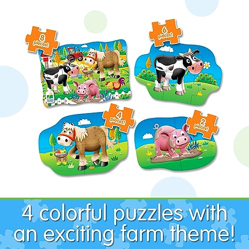 The Learning Journey: My First Puzzle Sets 4-In-A-Box Farm – Farm-Themed Puzzle Sets - Educational Toddler Toys & Activities for Children Ages 2-5 - style: Farm