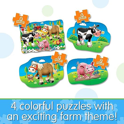 The Learning Journey: My First Puzzle Sets 4-In-A-Box Farm – Farm-Themed Puzzle Sets - Educational Toddler Toys & Activities for Children Ages 2-5 - style: Farm