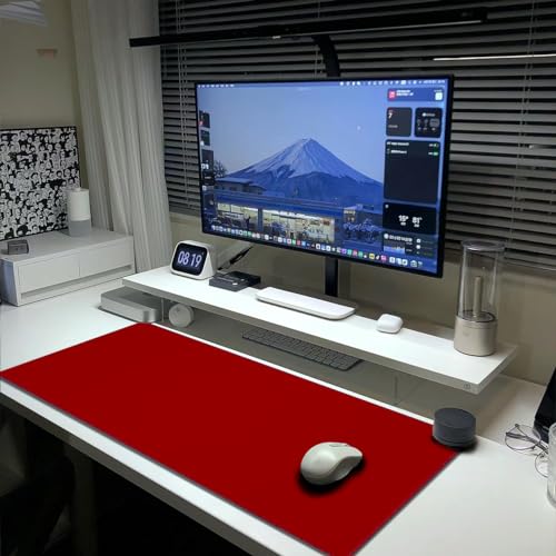 Red Mouse Pad Extended Large Gaming Mousepad XL Big Long Oversized Desk Mat Stitched Edges 31.5 X 11.8 Inch for Home Office - color: Black10