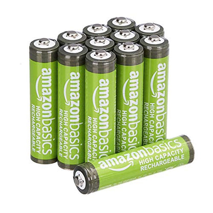 Amazon Basics 12-Pack Rechargeable AA NiMH Batteries, 2000 mAh, 1.2V, Low Self Discharge, Pre-Charged, Recharge up to 1000x Times - size: 12 Count (Pack of 1)
