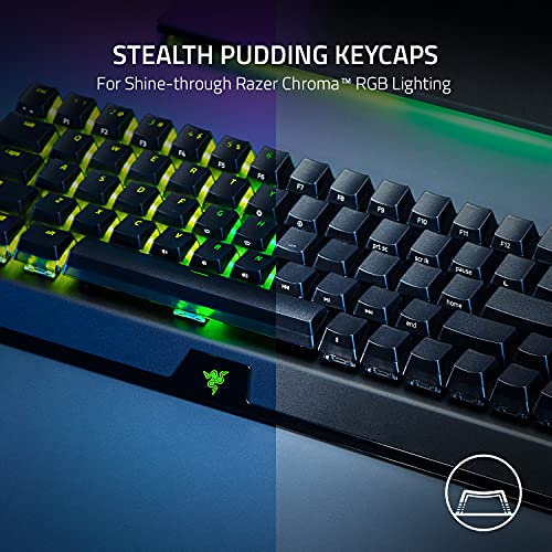 Razer BlackWidow V3 Mini Wireless Mechanical Gaming Keyboard, Yellow Switch | Linear & Silent, Phantom Pudding Keycaps, Snap Tap, 200 Hr Battery - color: Yellow Switches - Linear & Silent, size: BlackWidow V3 Mini - Phantom Edition, style: Keyboard