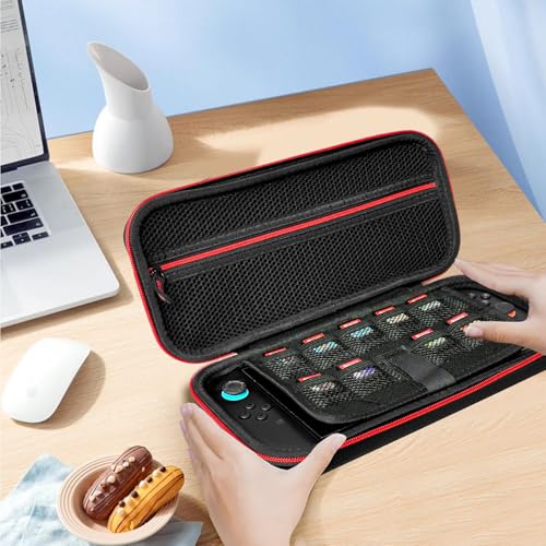 Travel Carrying Case for Nintendo Switch 2 2025, Large Volume Accessories Bundle Holder Anti Fall Shockproof Double Layer Hard Shell Protective Cover Pouch Waterproof Portable with Card Slots Black - color: Black, style: Antifall