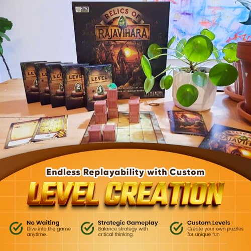 Relics of Rajavihara – Solo Puzzle Adventure Game with 50 Challenges Across 5 Floors – Strategic Logic Board Game for All Ages – Replayable Brain Teasers for Endless Fun - style: Main Game
