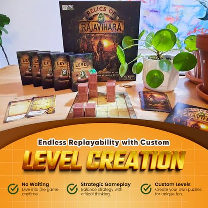 Relics of Rajavihara – Solo Puzzle Adventure Game with 50 Challenges Across 5 Floors – Strategic Logic Board Game for All Ages – Replayable Brain Teasers for Endless Fun - style: Main Game