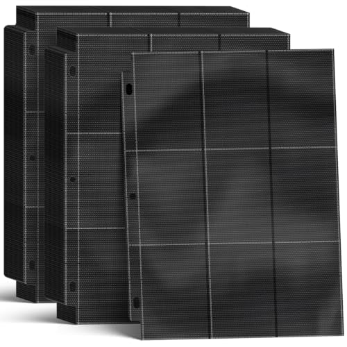 3600 Pockets Trading Card Binder Sleeves, Baseball Card Sleeves Fit for Standard Size Sport Cards, Baseball Card Holder for 3 Ring Binder - color: Black, size: 200 count