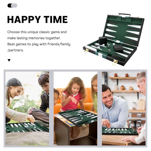 Backgammon Set - Classic Board Game with Premium Leather Case - Portable Travel Strategy Backgammon Game Set for Adults, Kids (18inch, Black) - color: Black, style: 18inch