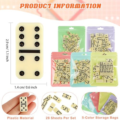 15 Pack Domino Game Set Double 6 Dominoes Classic Board Games Bulk for Adults Kids Educational Toys Chain Reaction Sets