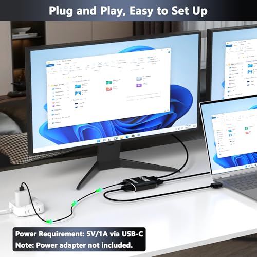 HDMI Splitter 1 in 2 Out, HDMI 2.0b 18Gbps 4K@60Hz HDR10 HDCP 2.2,Splitter for Dual Monitors Support EDID Management, for Laptops/Fire Stick/PS5/Xbox/TV Box/Roku/PC/Monitor(1 Source to 2 Displays)