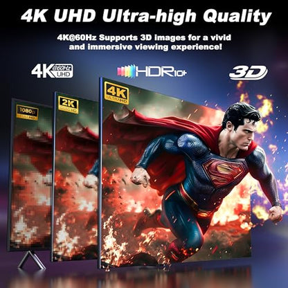 HDMI Switch 3 in 1 Out, 4K@60Hz Switcher Splitter, Auto-Switching HDMI 2.0 Switcher with Remote, HDCP 2.2/HDR/3D, Works with PS5/PS4/Switch/Xbox/PC - size: 1x3 HDMI Switch 4k