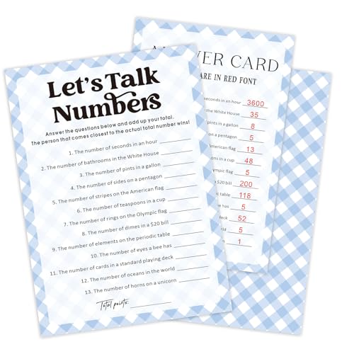 30 Pcs Party Icebreaker Games Set,"Talk Numbers" Theme, Suitable for Wedding, Birthday Party, Group Gatherings,Deepen Friendships with Friends,Colleagues,Family or Guests,Break the Ice -A07 - color: PB A07