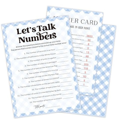 30 Pcs Party Icebreaker Games Set,"Talk Numbers" Theme, Suitable for Wedding, Birthday Party, Group Gatherings,Deepen Friendships with Friends,Colleagues,Family or Guests,Break the Ice -A07 - color: PB A07