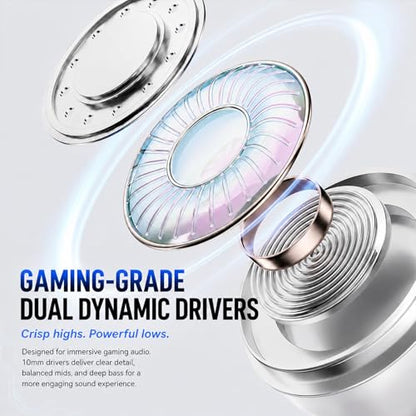 GameBuds Pro in-Ear Gaming Headset with Detachable Microphone, Wired Earphone 3.5 MM E-Sport Earphone Noise Cancelling, Gamings Earphones Wired for Mobile Gaming (Black)