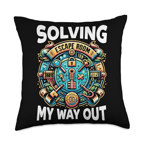 Escape Room Roomescape Puzzle Room Exit Game Throw Pillow - size: 18x18