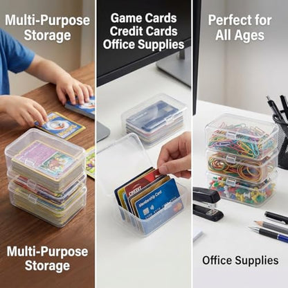 4 Pack Clear Plastic Card Deck Box Playing Card Storage Cases Blank Deck Boxes, Standard Size Holders for Game Cards Trading Cards and Small Accessories Home Organization