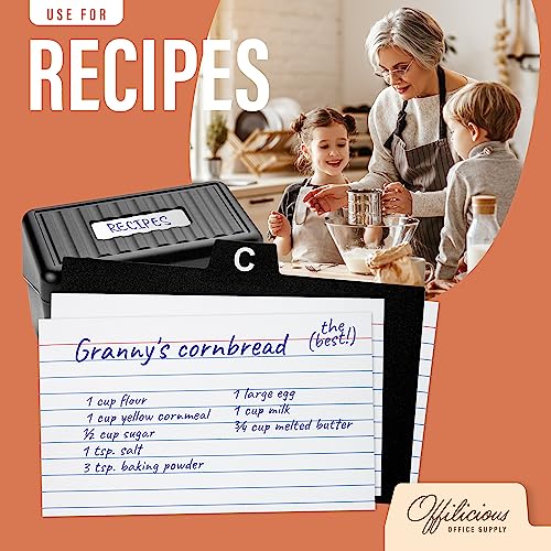 OFFILICIOUS 27 Black Index Card Dividers 3x5 - Large Index Cards for Index Card Box, Index Card Organizer, Index Cards Holder - Alphabetical File Dividers, Recipe and Card Guides, Greeting Cards - size: 3 x 5 Inches, style: 27 Pcs