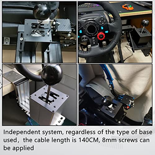 Htostar Racing PC USB Simulator Racing Shifter Compatible with G29 G27 G25 G920 T300RS/GT Steering Wheel Sequential H Gear Shifter Compatible with ATS ETS Dust WRC Sim Racing Games 6+R Black