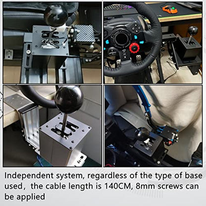 Htostar Racing PC USB Simulator Racing Shifter Compatible with G29 G27 G25 G920 T300RS/GT Steering Wheel Sequential H Gear Shifter Compatible with ATS ETS Dust WRC Sim Racing Games 6+R Black