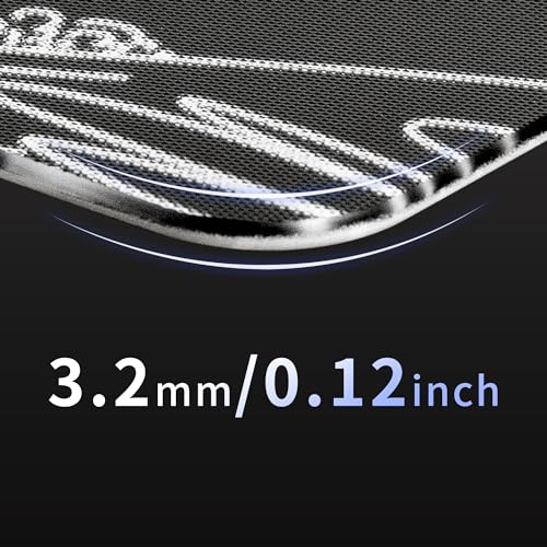 Hard Gaming Glass Mouse Pad with Black Kanagawa Design, Large 410mm*310mm Mouse Mat, Unique Professional Glass Surface for Enhanced Precision and Speed - color: Black(Kanagawa)