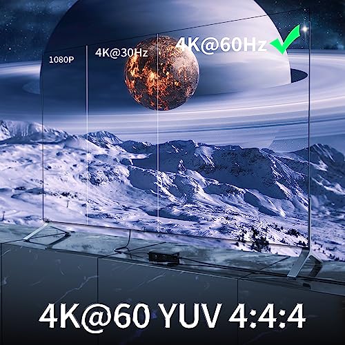 4K @60Hz HDMI Extender Splitter 1x2 Video by CAT5 CAT6 CAT7 Ethernet Cable | Extend 196ft, with IR, Support HDR10-Loop Out-Poc, Work with large UHD TVs, for Church, Classroom, Sports Events - size: 1x2 4K60Hz 196ft