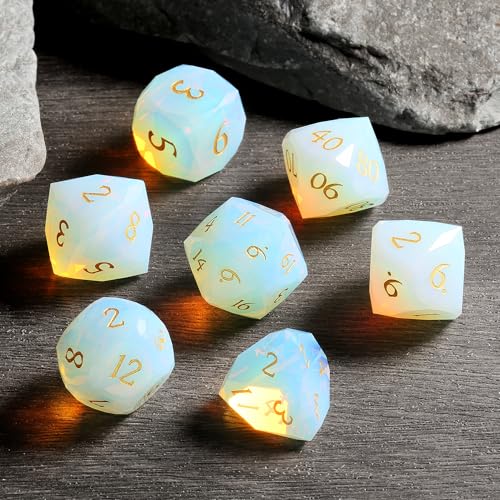 DNDND Opal Multifacted DND Dice Set for Dungeons and Dragons Tabletop Gaming, Collectors | Premium Gift Box & Durable Design (Opal) - color: Opal