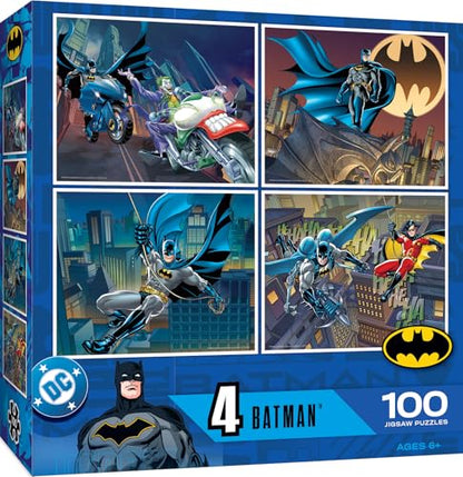 MasterPieces Puzzle Set - 4-Pack 100 Piece Jigsaw Puzzle for Kids - Batman 4-Pack - 8"x10" - style: Batman